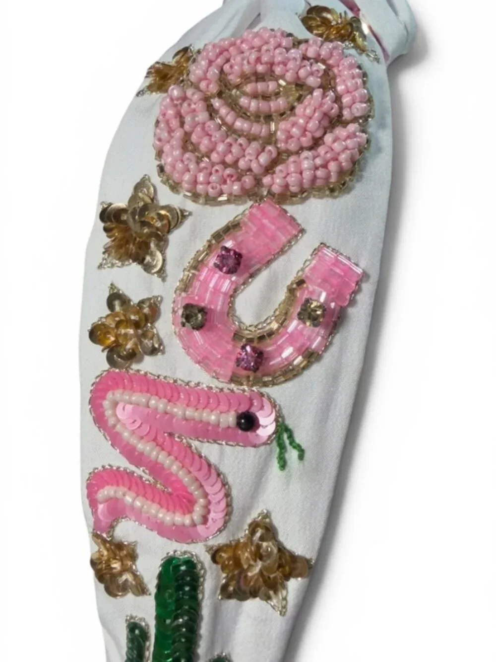 Derby Western Rose Beaded Headband New